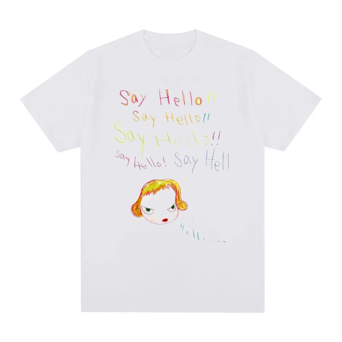 Винтажная Хлопковая мужская футболка Yoshitomo Nara Say Hello, новая футболка, женские топы
Винтажная Хлопковая мужская футболка Yoshitomo Nara Say Hello, новая футболка, женские топы