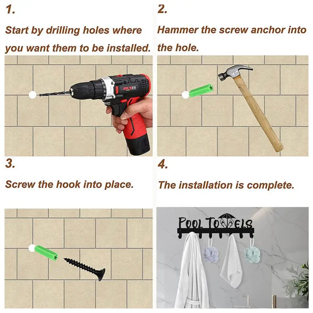 Excellent Great Load Bearing Anti-slip Wall Punching 8 Hooks Towel Hook Frosted Surface Wall Storage Hook Household Supplies
Excellent Great Load Bearing Anti-slip Wall Punching 8 Hooks Towel Hook Frosted Surface Wall Storage Hook Household Supplies
