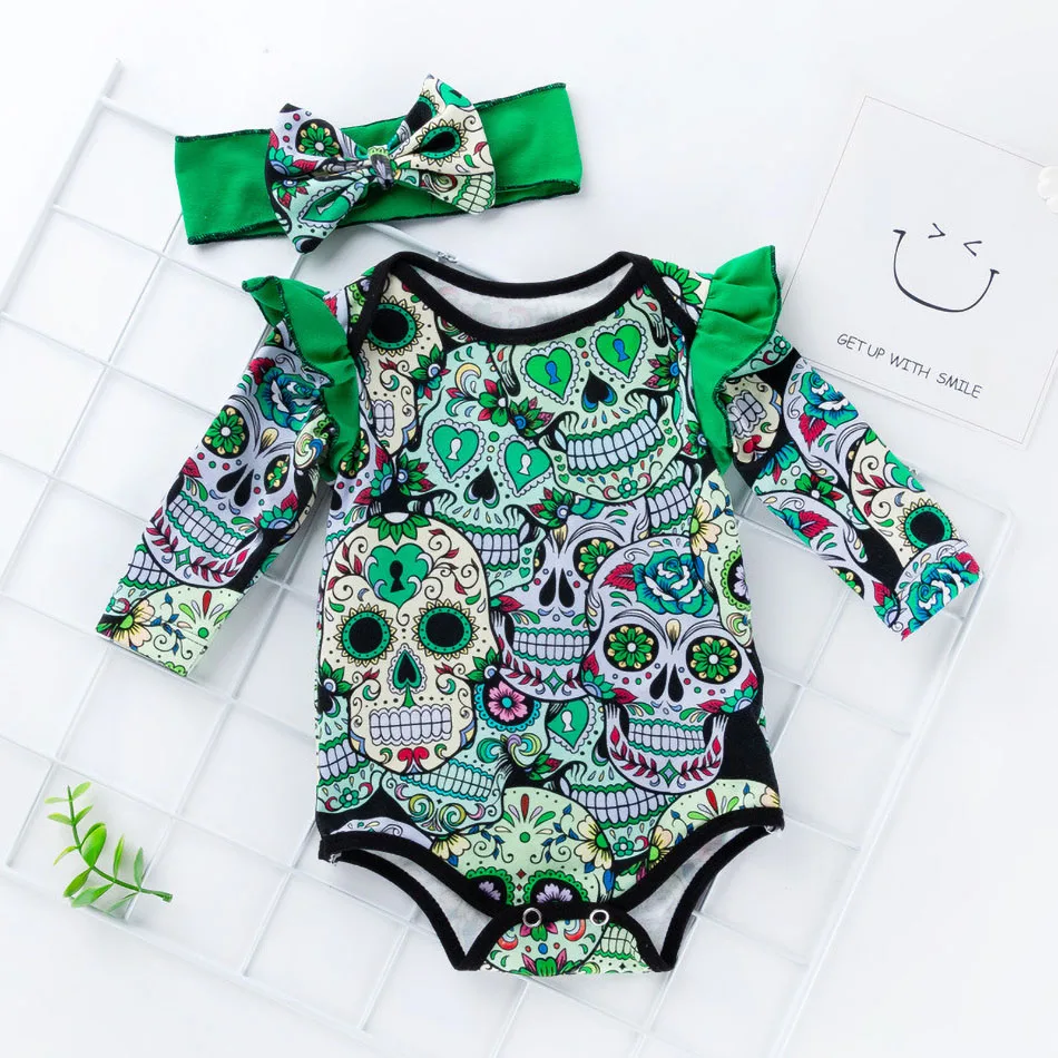 Infant Baby Halloween Clothing Cute Pumpkin Skull Print Long Sleeve Baby Romper Newborn Climb heanband Clothes boy Costumes
Infant Baby Halloween Clothing Cute Pumpkin Skull Print Long Sleeve Baby Romper Newborn Climb heanband Clothes boy Costumes