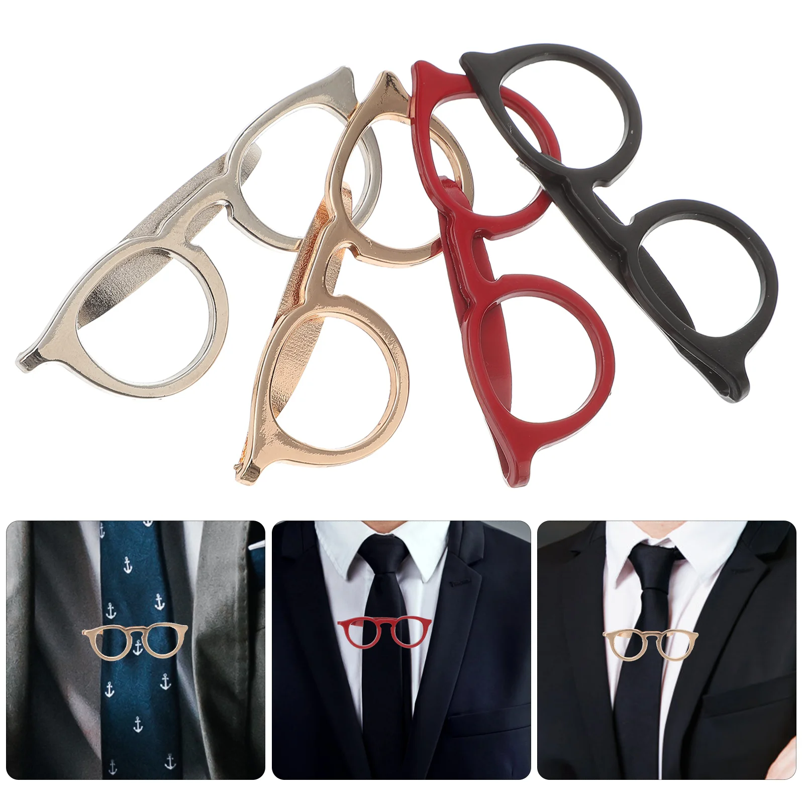 4pcs Glasses Tie Clips Men Necktie Clips Collar Clips for Men Tie Pinch Clips
4pcs Glasses Tie Clips Men Necktie Clips Collar Clips for Men Tie Pinch Clips