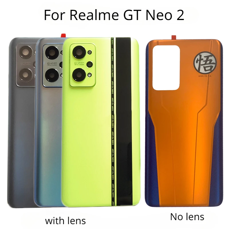 

Back Glass Cover For Realme GT Neo2 Neo 2 RMX33 Battery Cover Glass Panel Rear Door Housing Case With lens Wukong Customization