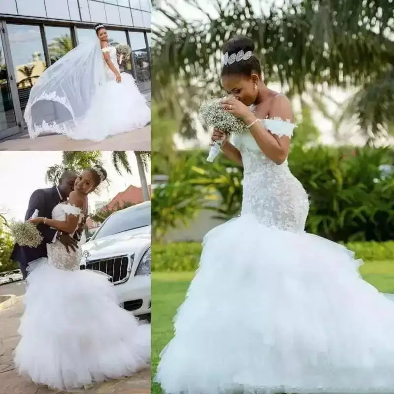 Off Shoulder Mermaid Wedding Dresses with Lace Appliques African Dubai Plus Size Wedding Dress Bridal Gowns Custom Made
Off Shoulder Mermaid Wedding Dresses with Lace Appliques African Dubai Plus Size Wedding Dress Bridal Gowns Custom Made