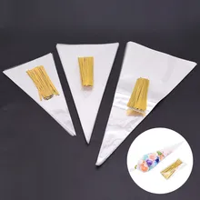 100 pieces set transparent cellophane packaging bags transparent cone candy bags DIY wedding birthday party gift bags popcorn p