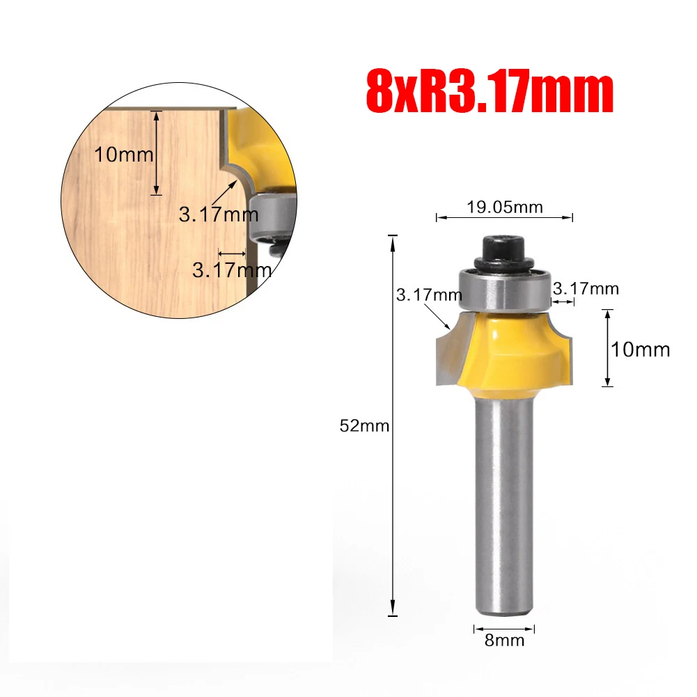 8mm Corner Round Over Router Bit For Wood Woodworking Tool Power Tool Accessories Tungsten Carbide With Bearing
8mm Corner Round Over Router Bit For Wood Woodworking Tool Power Tool Accessories Tungsten Carbide With Bearing