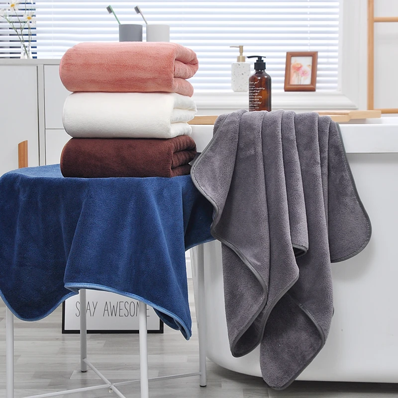 

New Coral Fleece Bath Towel Set Absorbent Adult Bath Towels Solid Color Soft Face Hand Shower Towel For Bathroom Washcloth