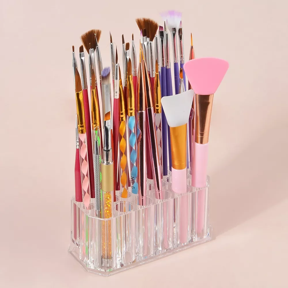 26 Holes Transparent Acrylic Makeup Brush Holder Organizer Cosmetic Pen Storage Rack Standing Nail Pen Makeup Case for Girl/Lady 
26 Holes Transparent Acrylic Makeup Brush Holder Organizer Cosmetic Pen Storage Rack Standing Nail Pen Makeup Case for Girl/Lady