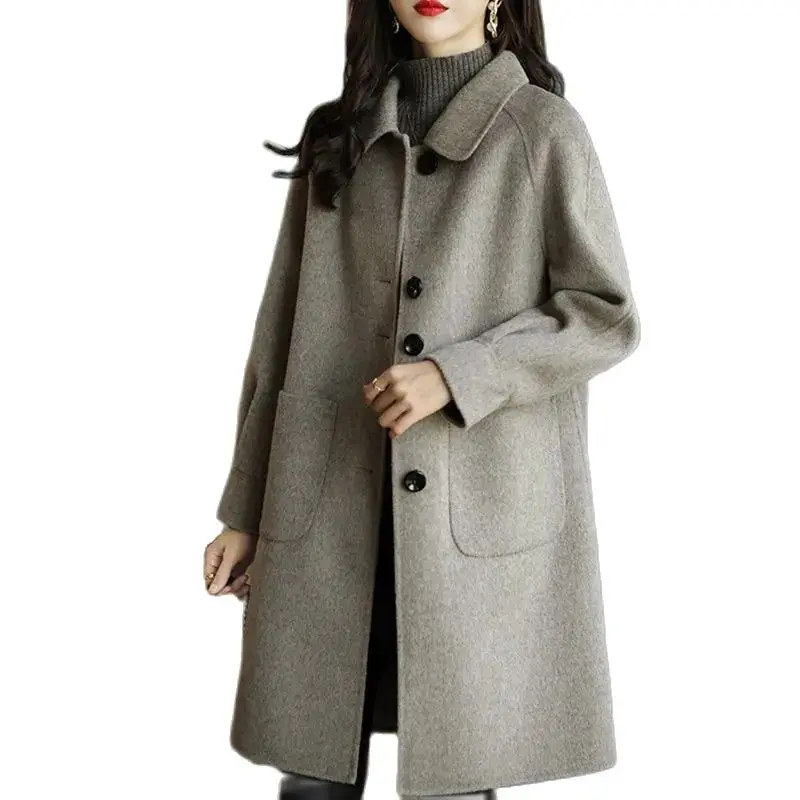 Women Woolen Coat 2022 New Autumn Winter Windbreakers Slim Fit Temperament Medium Long Female Outerwear Woolen Ladies Jacket
Women Woolen Coat 2022 New Autumn Winter Windbreakers Slim Fit Temperament Medium Long Female Outerwear Woolen Ladies Jacket