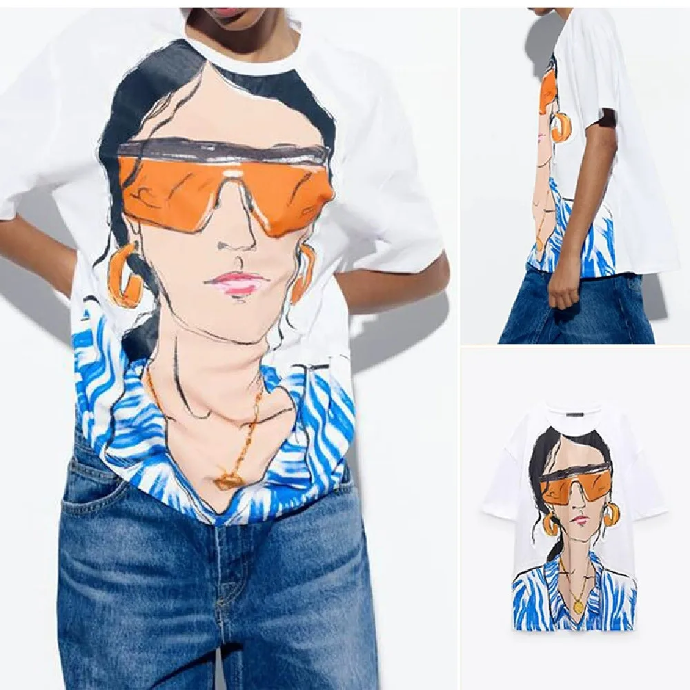 COS LRIS 2023 summer fashion new oversized character print short-sleeved T-shirt casual youth college style 1165236
COS LRIS 2023 summer fashion new oversized character print short-sleeved T-shirt casual youth college style 1165236