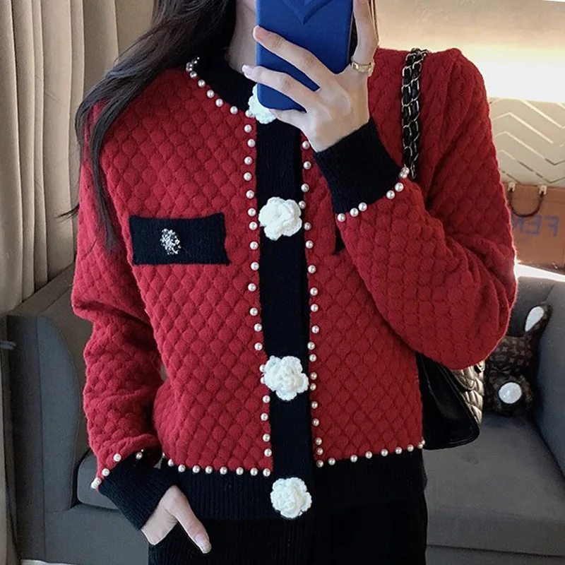 Round Neck Beaded Three-Dimensional Flowers Spring New Women'S Comfortable Long-Sleeved Temperament Knitted Beautiful Sweater
Round Neck Beaded Three-Dimensional Flowers Spring New Women'S Comfortable Long-Sleeved Temperament Knitted Beautiful Sweater