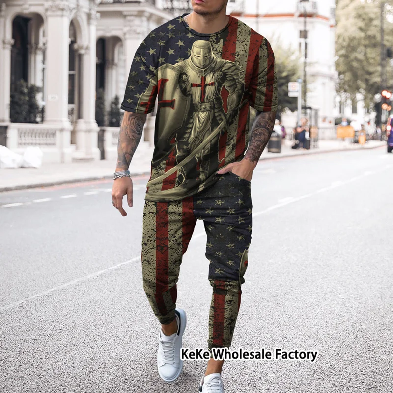2023 New 3D Printed US Flag Shorts-Sleeve T Shirt Set Tracksuit Men Sportwear Trousers American Clothes Sweatpants 2 Piece Suit
2023 New 3D Printed US Flag Shorts-Sleeve T Shirt Set Tracksuit Men Sportwear Trousers American Clothes Sweatpants 2 Piece Suit