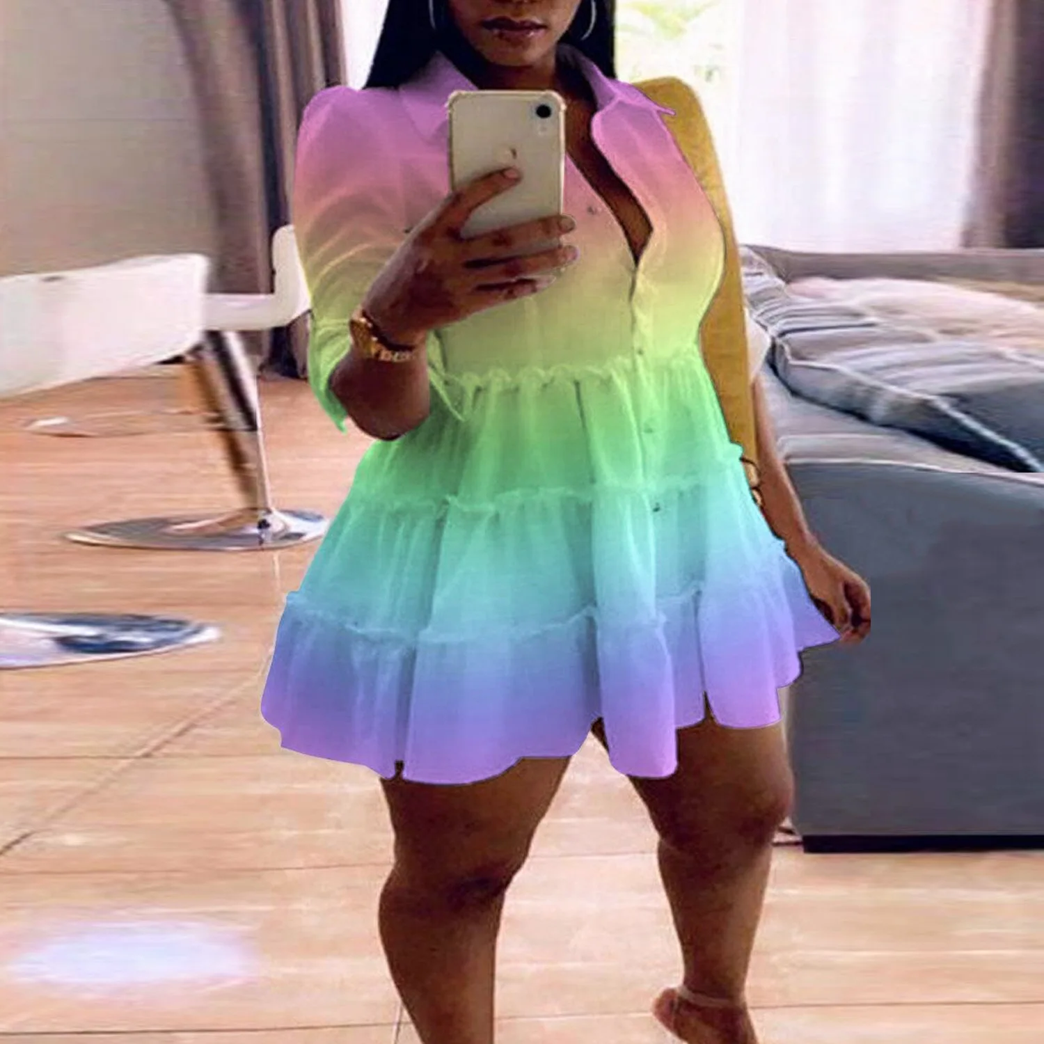 Женское платье-рубашка с коротким рукавом, свободное повседневное винтажное длинное платье с принтом, лето 2022
Женское платье-рубашка с коротким рукавом, свободное повседневное винтажное длинное платье с принтом, лето 2022