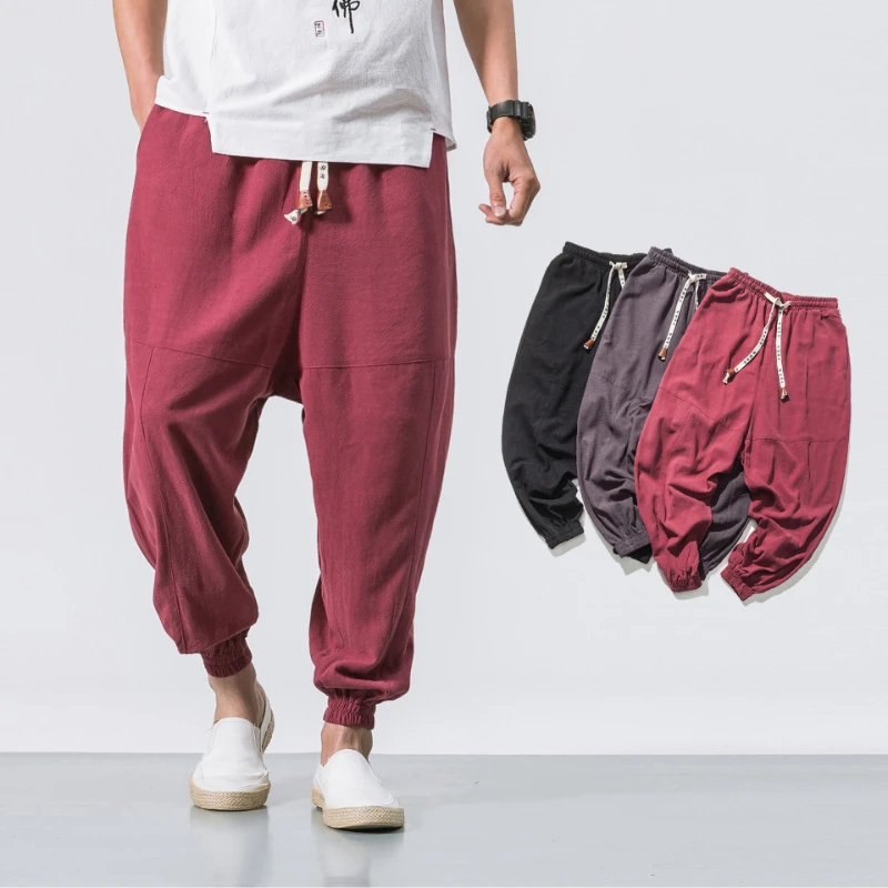 Men's Pants Cotton Linen Men Trousers Korean Fashion Harempants Men Clothing Small Feet Elastic Casual Pants Pantalon Homme Sq
Men's Pants Cotton Linen Men Trousers Korean Fashion Harempants Men Clothing Small Feet Elastic Casual Pants Pantalon Homme Sq