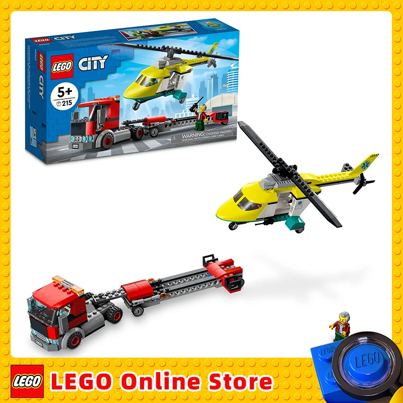 

LEGO & City Great Vehicles Rescue Helicopter Transport 60343 Building Toy Set for Kids, Boys, and Girls Ages 5+ (215 Pieces)