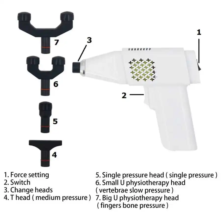 Chiropractic Adjustment Tool Spine Massager with 4 Replaceable Therapy Heads Electric Correction Gun Activator Cervical Massager
Chiropractic Adjustment Tool Spine Massager with 4 Replaceable Therapy Heads Electric Correction Gun Activator Cervical Massager