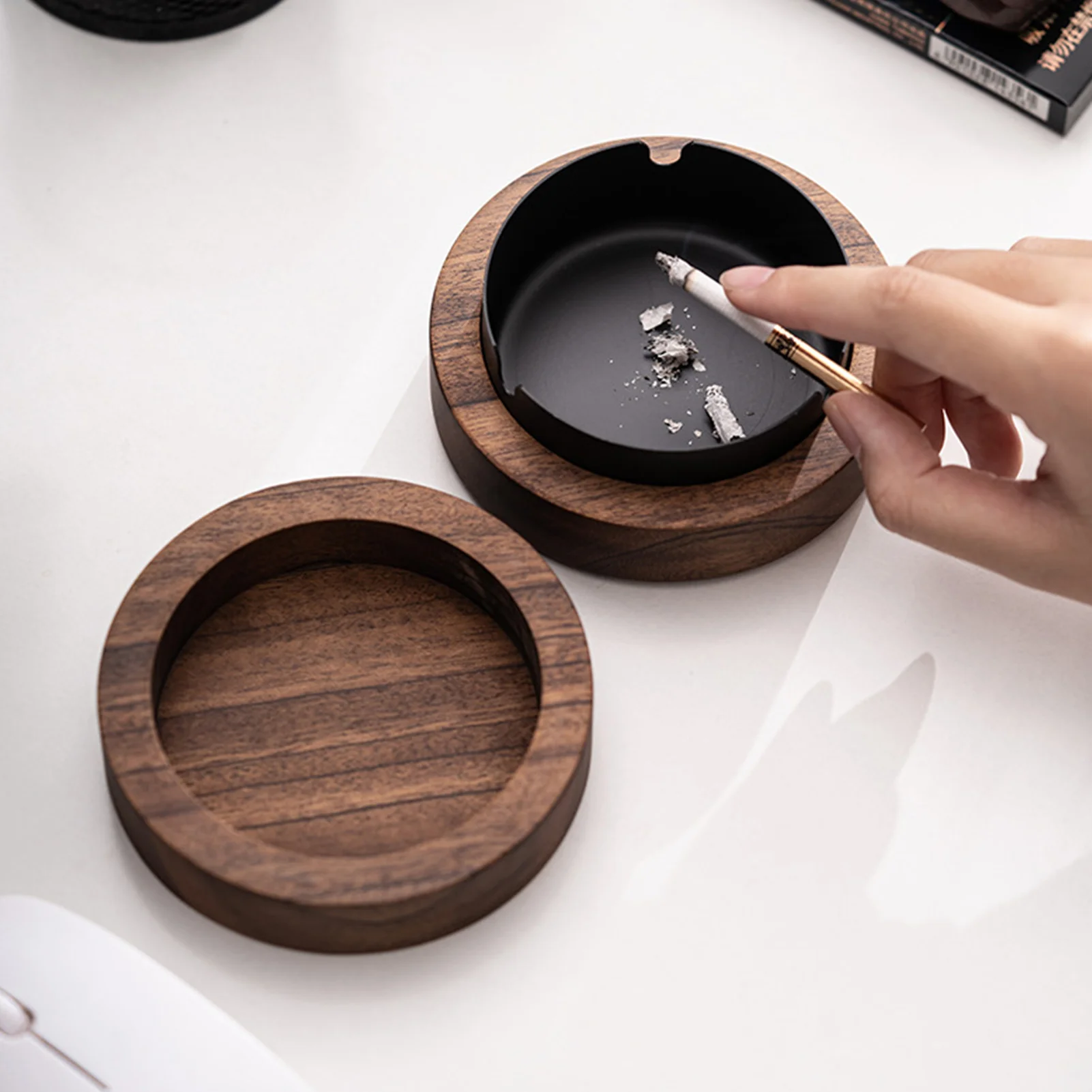 Ashtray With Lid Wooden Ashtray For Smokers Stainless Steel Liner Ash Tray With Cover Windproof Easy To Clean Ashtrays For 
Ashtray With Lid Wooden Ashtray For Smokers Stainless Steel Liner Ash Tray With Cover Windproof Easy To Clean Ashtrays For