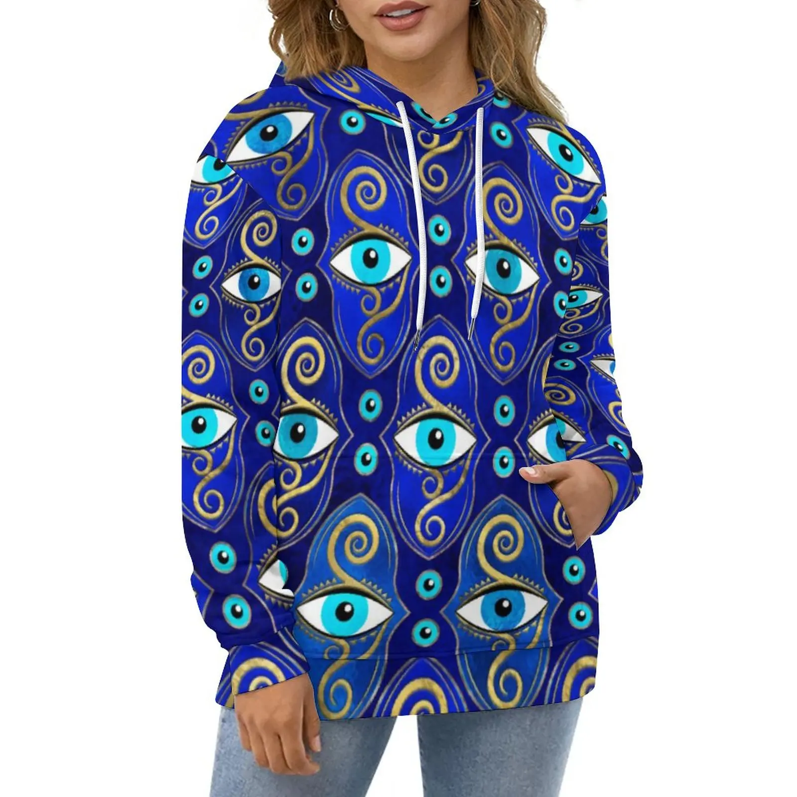 Blue Evil Eye Charm Casual Hoodies Greek Amulet Aesthetic Pattern Loose Hoodie Winter Long-Sleeve Street Style Oversized Clothes
Blue Evil Eye Charm Casual Hoodies Greek Amulet Aesthetic Pattern Loose Hoodie Winter Long-Sleeve Street Style Oversized Clothes