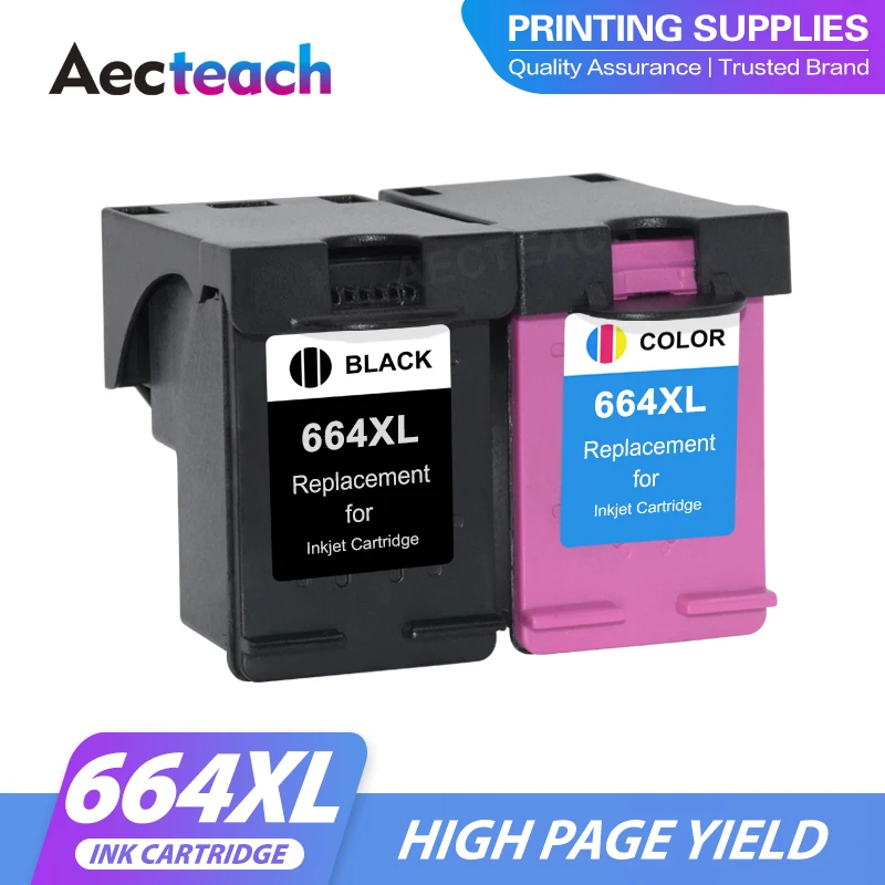 

Aecteach Compatible for HP 664XL for hp 664 Ink Cartridge for HP664 Deskjet 1115 2135 3635 2138 3636 3638 4535 4536 4538 4675