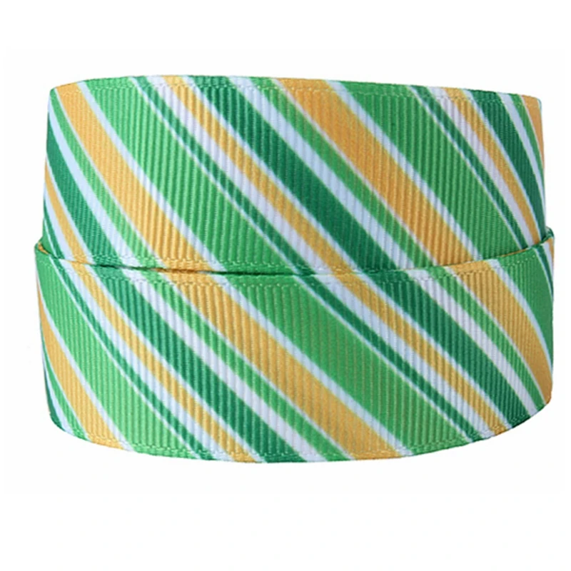 

(50 yards/lot) Flora Ribbons St. Patrick holiday celebrate grosgrain ribbon in colorful stripe patterns