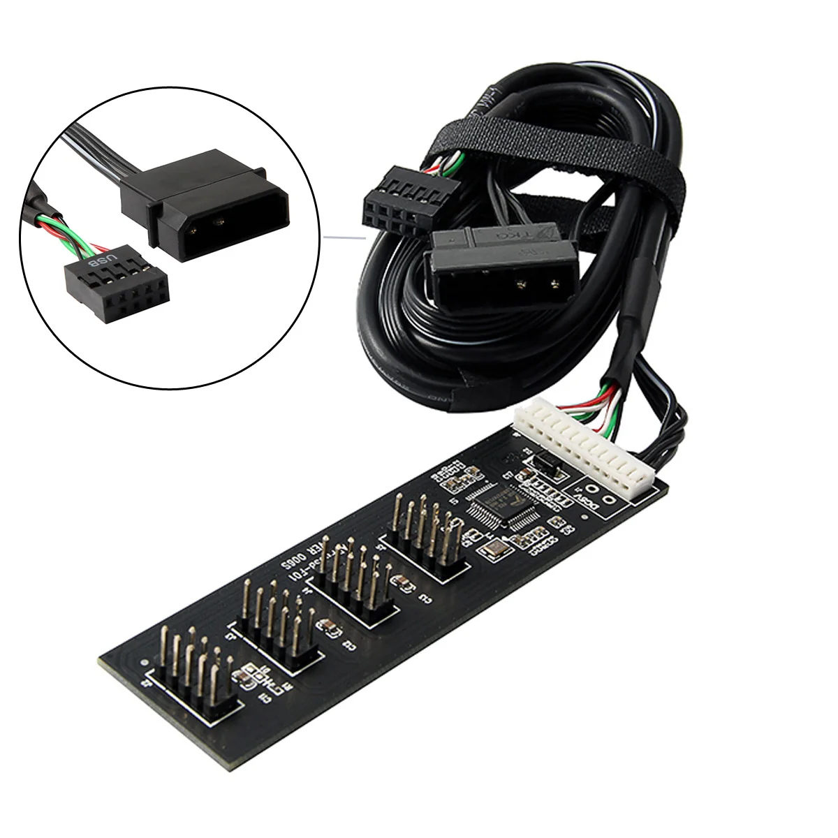 Jimier USB 2.0 9Pin 10Pin Motherboard Header Splitter Extension Cable HUB with IDE 5V Power Port Multilier Connector Adapter
Jimier USB 2.0 9Pin 10Pin Motherboard Header Splitter Extension Cable HUB with IDE 5V Power Port Multilier Connector Adapter