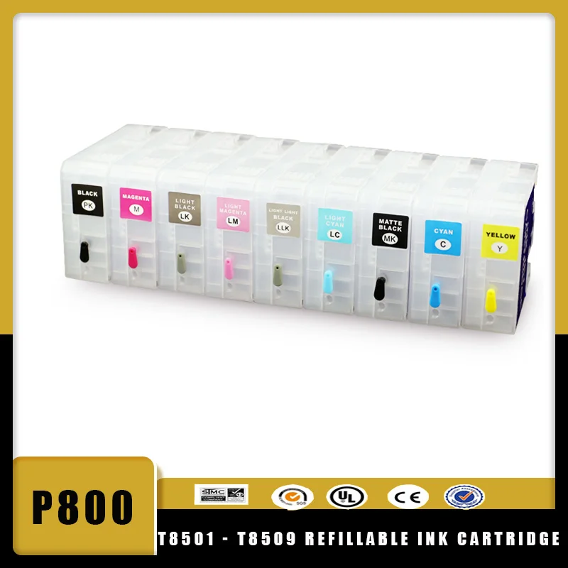 T8501 - T8509 Empty Refillable Ink Cartridge For Epson SureColor p800 SC-P800 Printer
T8501 - T8509 Empty Refillable Ink Cartridge For Epson SureColor p800 SC-P800 Printer