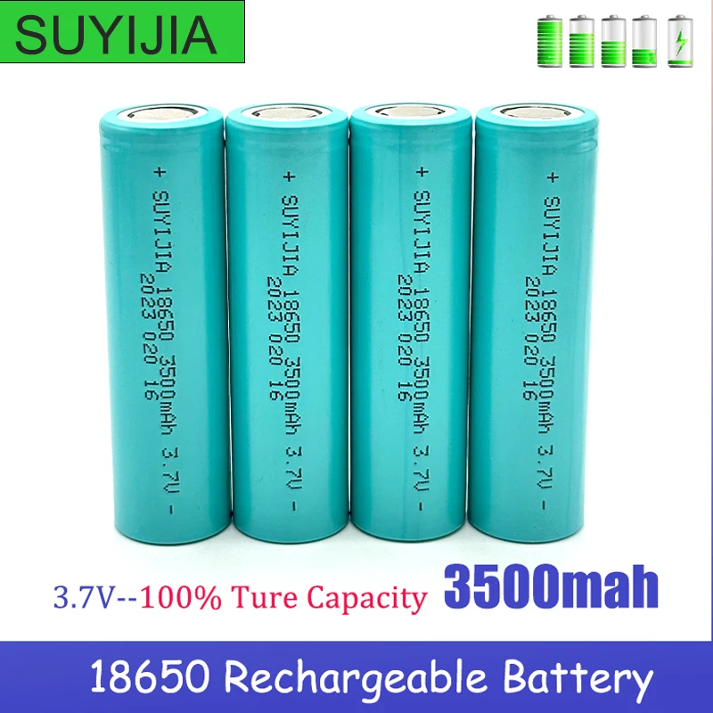

SUYIJIA 3.7V 3500mAh 18650 Battery 10A Discharging Lithium Li-ion Rechargeable Batteries for Flashlight ForLG MJ1 Torch Headlamp