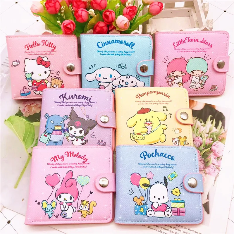 Sanrios Hello Kitty Anime Kawaii Women Cinnamoroll Kuromi PU Short Wallet Cartoon Button Card Holder Wallet Gift
Sanrios Hello Kitty Anime Kawaii Women Cinnamoroll Kuromi PU Short Wallet Cartoon Button Card Holder Wallet Gift