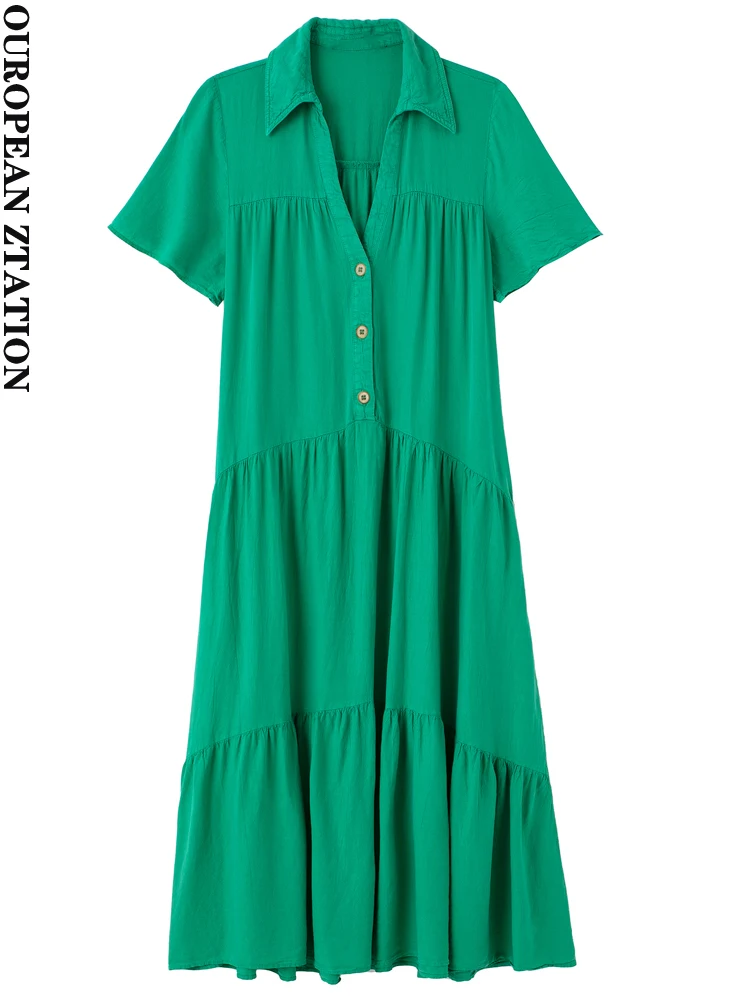 PAILETE Women 2022 fashion panelled cotton midi dress vintage v neck short sleeve button-up female dresses vestidos mujer
PAILETE Women 2022 fashion panelled cotton midi dress vintage v neck short sleeve button-up female dresses vestidos mujer