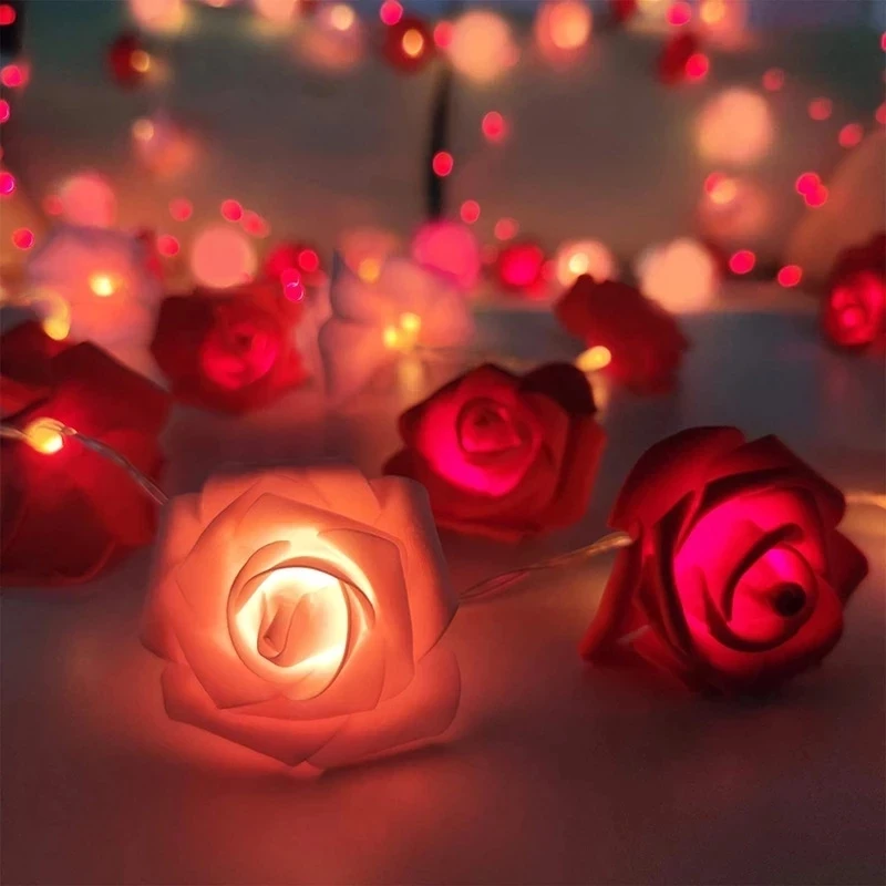 Rose Flower Holiday String Lights Valentine Wedding Decoration Christmas Flower Lights Garland Battery/USB Power 10/20/30/40leds
Rose Flower Holiday String Lights Valentine Wedding Decoration Christmas Flower Lights Garland Battery/USB Power 10/20/30/40leds