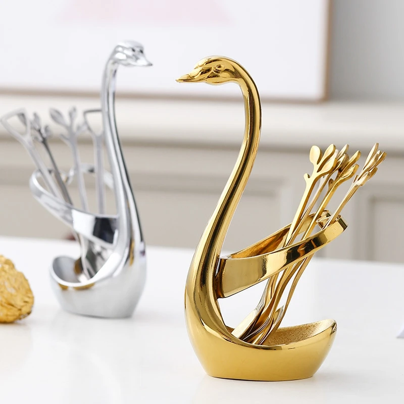 Stainless Steel Dinnerware Set, Swan Base Holder With Forks And Spoons For Coffee, Fruit, Dessert, Stir, Cake
Stainless Steel Dinnerware Set, Swan Base Holder With Forks And Spoons For Coffee, Fruit, Dessert, Stir, Cake