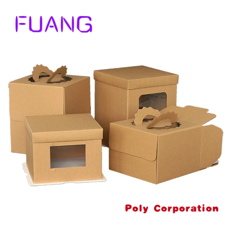 

custom 6 8 10 12 14 inch Kraft paper without printing cake portable single double layer heightened West Point packaging box