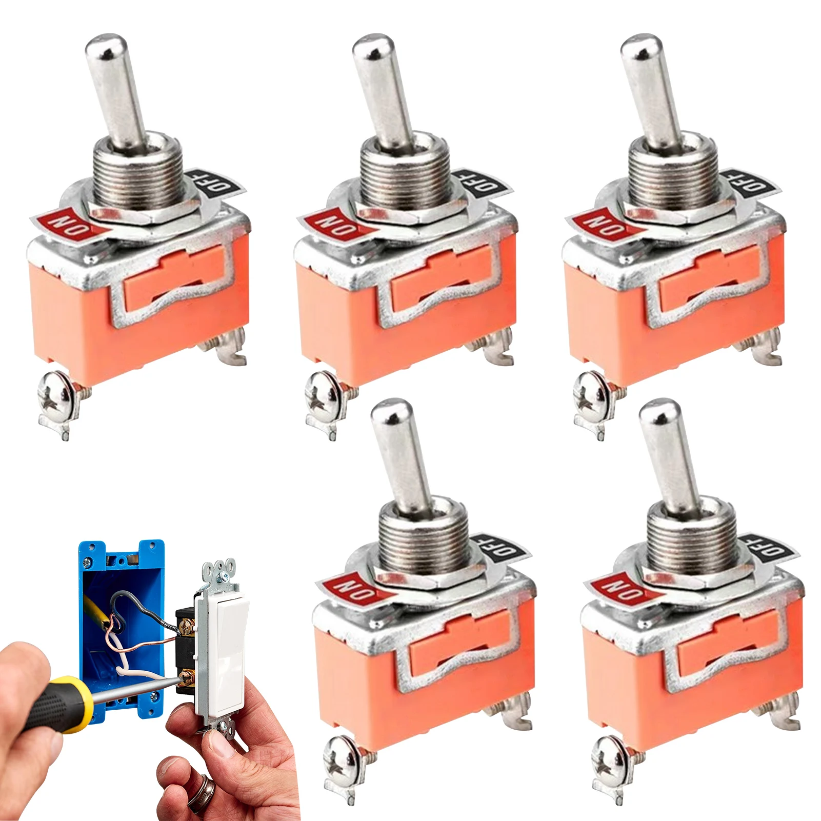 

Waterproof Toggle Switch Toggle Switches AC250V 15A For Car Truck Automotive Heavy Duty 2 Pin SPST Rocker Toggle For Cars Boats