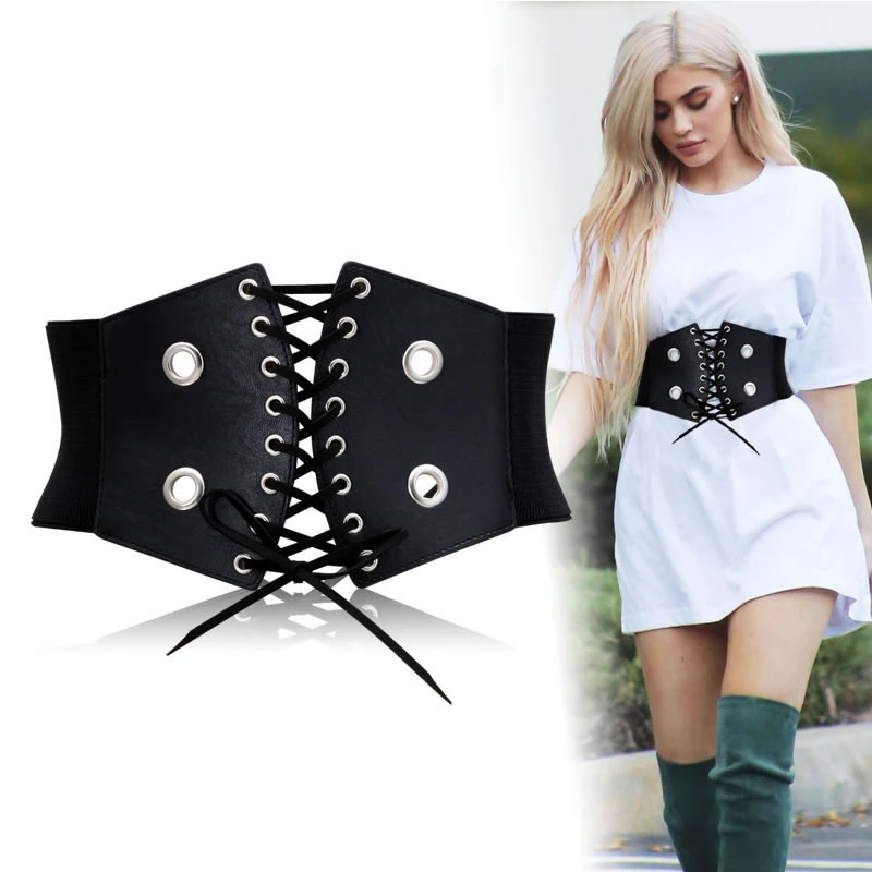 

Women's Elastic Stretch Wide Waist Belts 130 Ladies Corset Belt Fashion Punk Dress Waistbands Female New Zipper Cummerbunds 2022