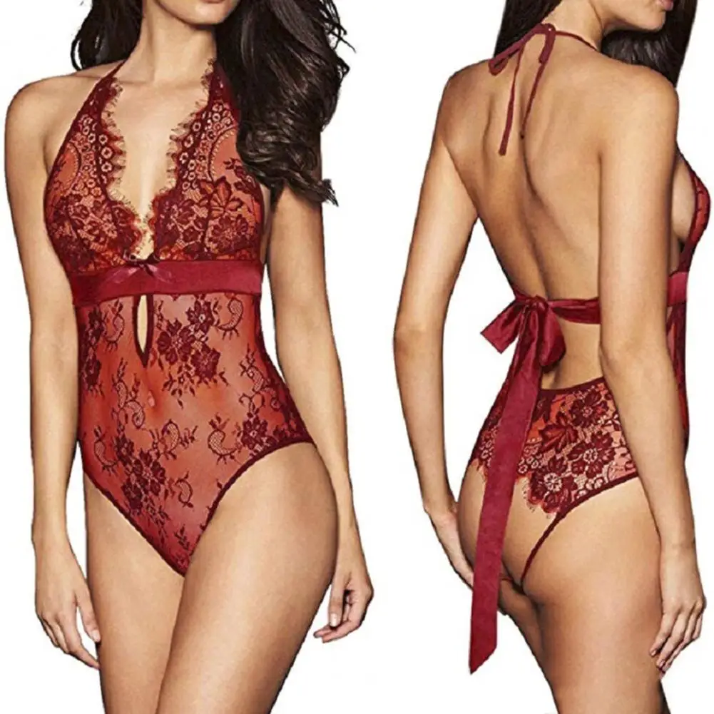 Popular Women Bodysuit Halter One Piece Bodysuit Underwear Pure Color See Through Underwear Pajama
Popular Women Bodysuit Halter One Piece Bodysuit Underwear Pure Color See Through Underwear Pajama