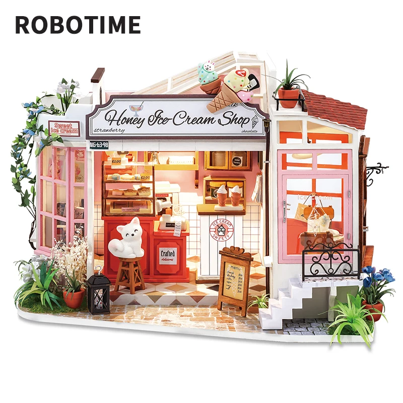 

Robotime Rolife DIY Dollhouse Leisure Time Series Wooden Miniature House for Girls Birthday Gift DG146 Flowery Sweets & Teas