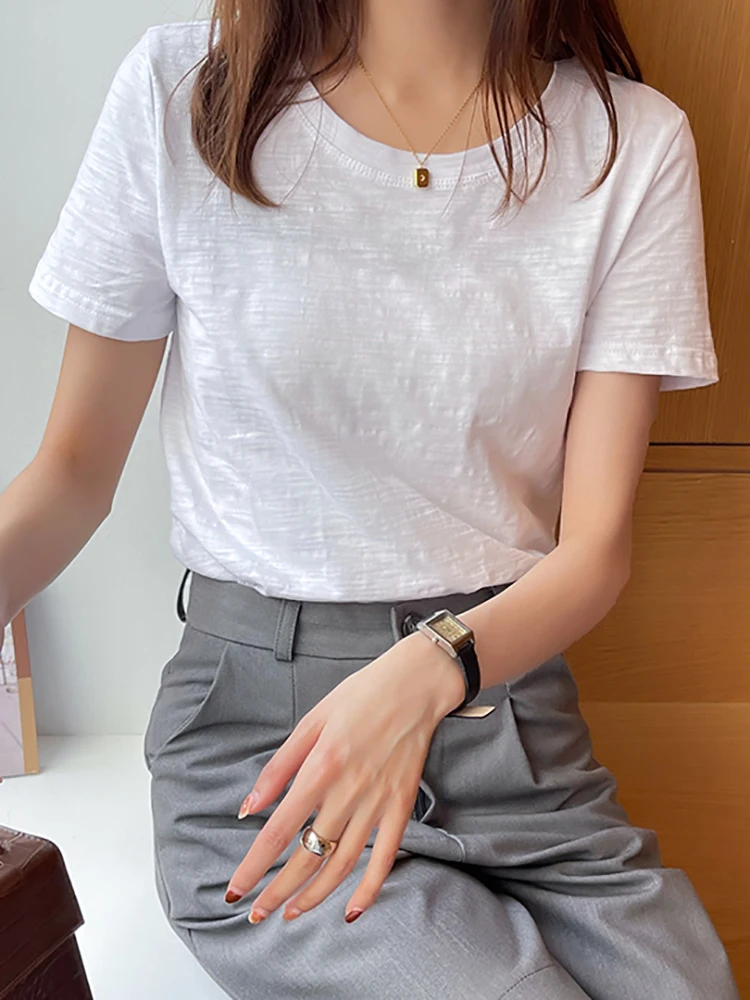 Solid T Shirt Women Cotton Short Sleeve Tee Shirt Korean Fashion Woman Clothes Casual Tshirt Camisetas De Mujer 2022 Summer Tops
Solid T Shirt Women Cotton Short Sleeve Tee Shirt Korean Fashion Woman Clothes Casual Tshirt Camisetas De Mujer 2022 Summer Tops