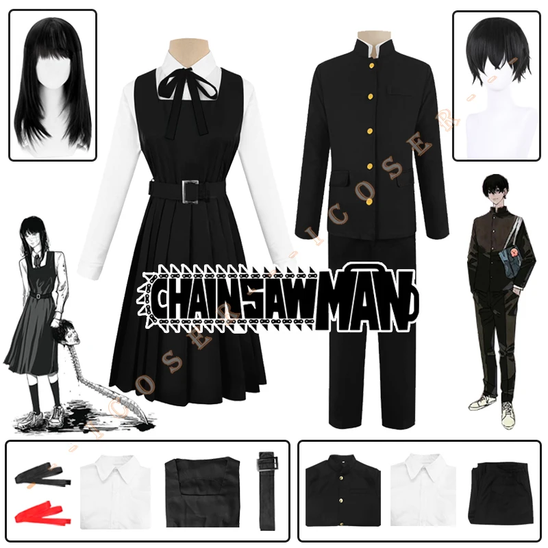 Anime Chainsaw Man Asa Mitaka Hirofumi Yoshida Cosplay Uniform Costume Wig Dress School Black JK High War Devil Outfit Women Men
Anime Chainsaw Man Asa Mitaka Hirofumi Yoshida Cosplay Uniform Costume Wig Dress School Black JK High War Devil Outfit Women Men