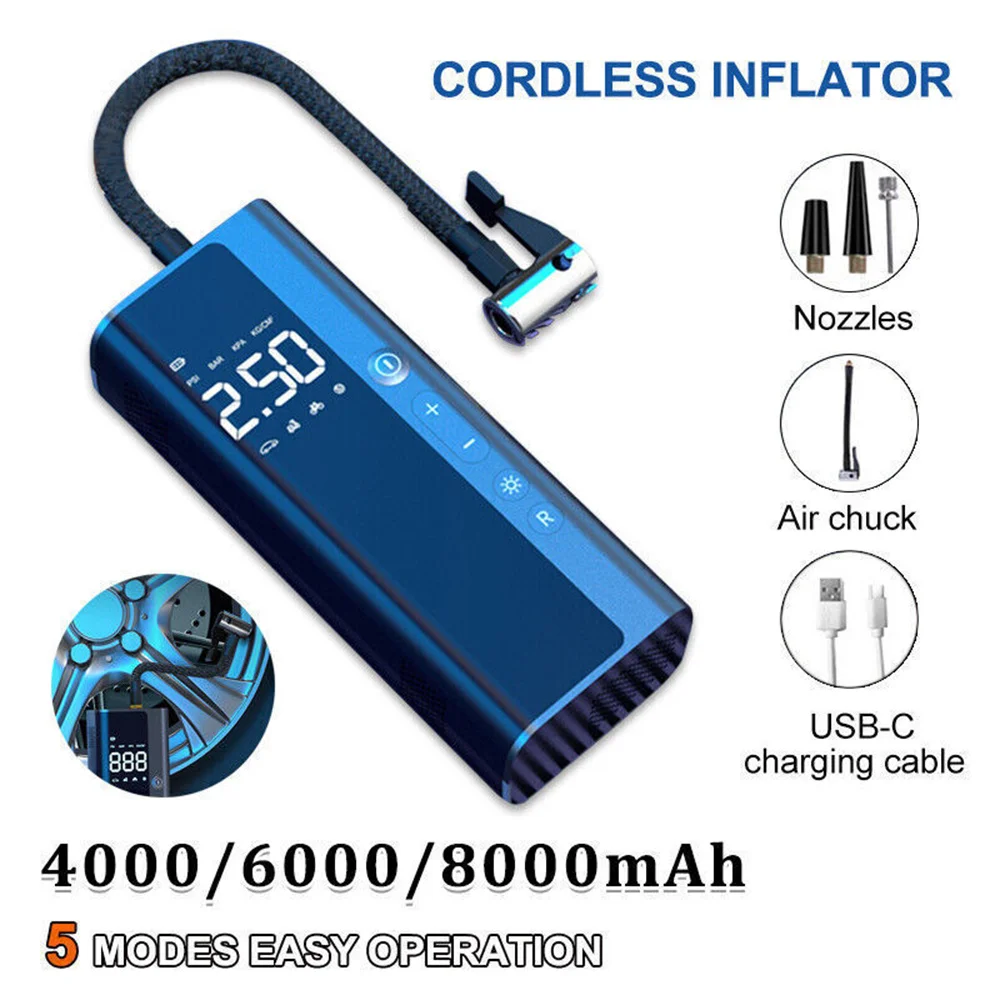 Portable 150psi Car Air Compressor Wireless for Motorcycles Bicycle Tyre Inflator Digital Mini Auto Inflatable Air Pump
Portable 150psi Car Air Compressor Wireless for Motorcycles Bicycle Tyre Inflator Digital Mini Auto Inflatable Air Pump