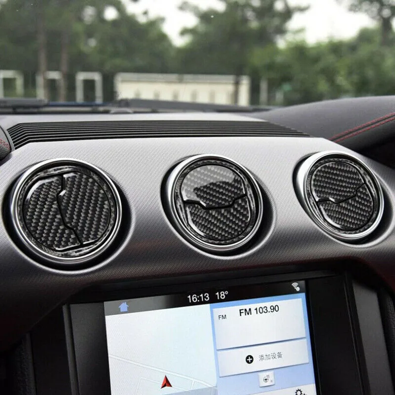 Real Carbon Fiber Car Interior Air Vent Outlet Trim Cover For Ford Mustang 2015-2020 Black Car Stickers Interior Accessories
Real Carbon Fiber Car Interior Air Vent Outlet Trim Cover For Ford Mustang 2015-2020 Black Car Stickers Interior Accessories