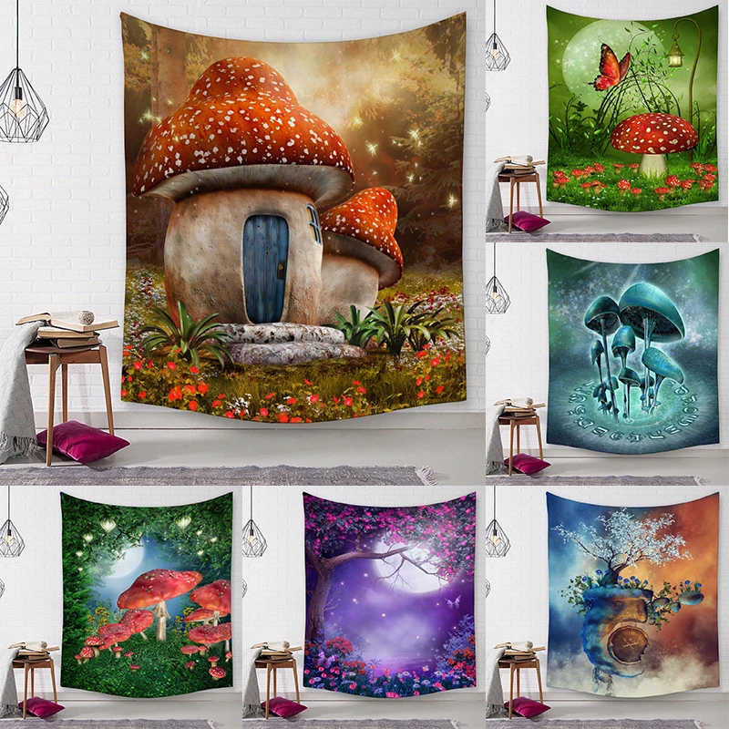 Fairy Mushroom House Tapestry Wall Hanging Cartoon Mushroom Tapestry for Kids Adult Wall Art Wall Tapestry for Bedroom Decor
Fairy Mushroom House Tapestry Wall Hanging Cartoon Mushroom Tapestry for Kids Adult Wall Art Wall Tapestry for Bedroom Decor