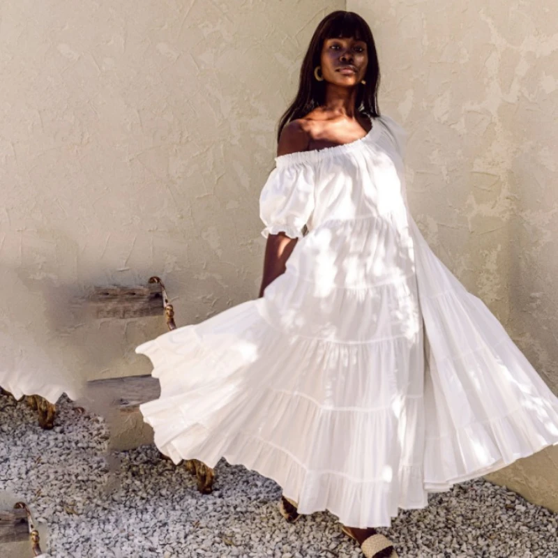 TEELYNN White Vintage Patchwork Loose Dress Flare Sleeve Boho Maxi Dresses for Women Slash Neck Summer Robe Bohemian Vestidos
TEELYNN White Vintage Patchwork Loose Dress Flare Sleeve Boho Maxi Dresses for Women Slash Neck Summer Robe Bohemian Vestidos