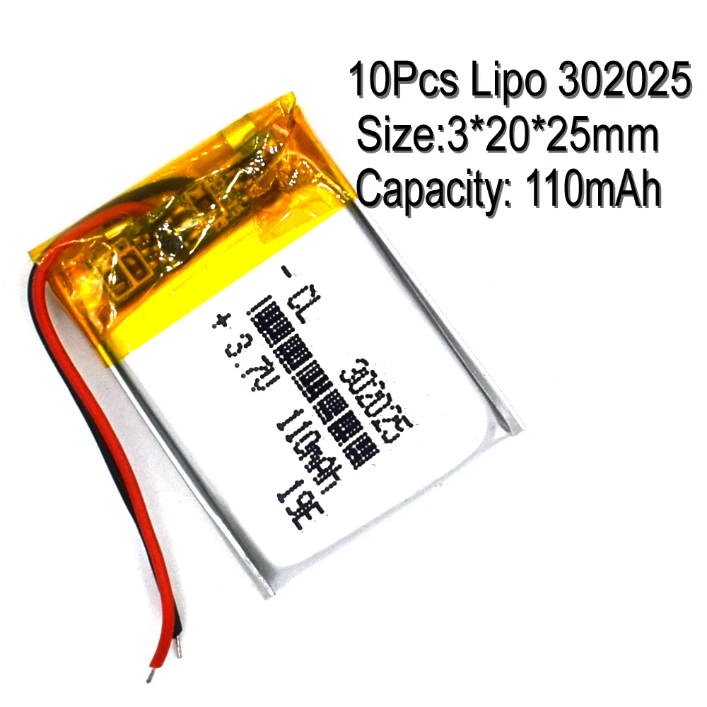 10 шт., литий-ионные аккумуляторы, 3,7 в, 302025 мАч
10 шт., литий-ионные аккумуляторы, 3,7 в, 302025 мАч