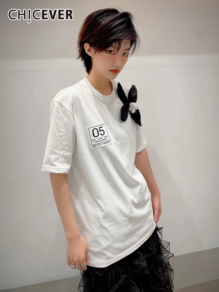 CHICEVER Patchwork Floral T Shirt For Women Round Neck Short Sleeve Loose Colorblock Women's T-shirts Fashion Summer Clothes New 
CHICEVER Patchwork Floral T Shirt For Women Round Neck Short Sleeve Loose Colorblock Women's T-shirts Fashion Summer Clothes New