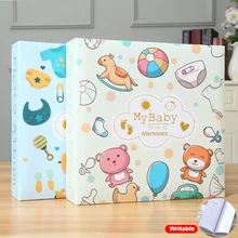 6-inch Photo Album Writable Collection of Children Growth Photos 200pcs High-capacity Hard Shell Paper Interleaf Albums