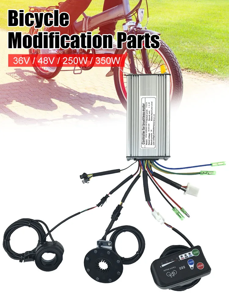250W/350W E-Bike Controller Set 36V/48V Brushless Square Wave Controller With KT-LED880 Display 130X Thumb Throttle Sensor
250W/350W E-Bike Controller Set 36V/48V Brushless Square Wave Controller With KT-LED880 Display 130X Thumb Throttle Sensor