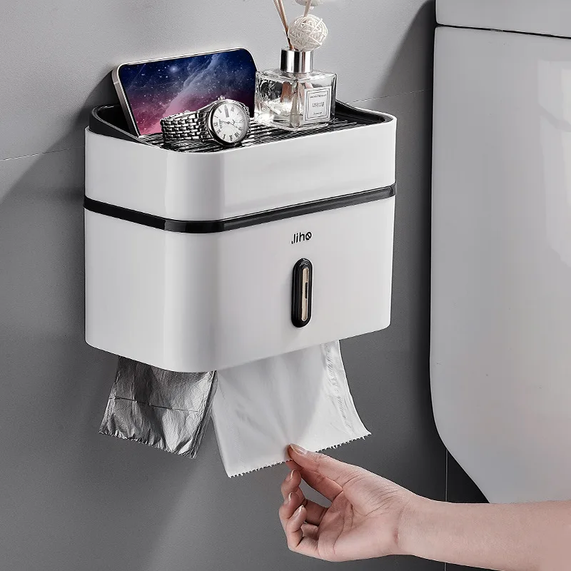 Multifunction Toilet Paper Holder Waterproof Toilet Tissue Storage Box Creative Wall Mount Bathroom Product Bathroom Accessories
Multifunction Toilet Paper Holder Waterproof Toilet Tissue Storage Box Creative Wall Mount Bathroom Product Bathroom Accessories