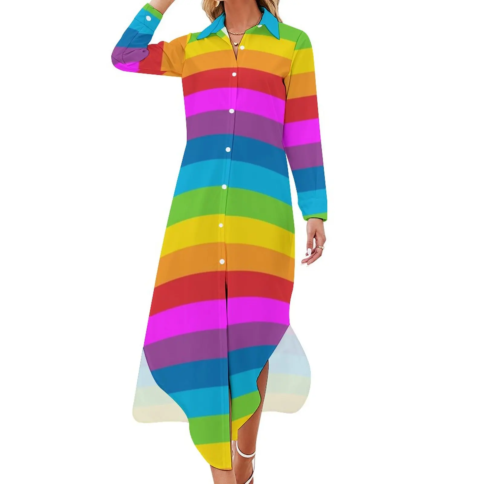 Striped Pattern Chiffon Dress Rainbow Stripes Beach Dresses Street Wear Casual Dress Lady Sexy Pattern Clothes Big Size 5XL 6XL
Striped Pattern Chiffon Dress Rainbow Stripes Beach Dresses Street Wear Casual Dress Lady Sexy Pattern Clothes Big Size 5XL 6XL