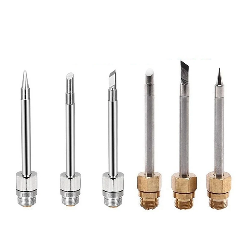 6 Pieces Bare Copper + Silver Plated Solder Tips 510 Interface for Home Office DIY Work Improve Welding Efficiency
6 Pieces Bare Copper + Silver Plated Solder Tips 510 Interface for Home Office DIY Work Improve Welding Efficiency