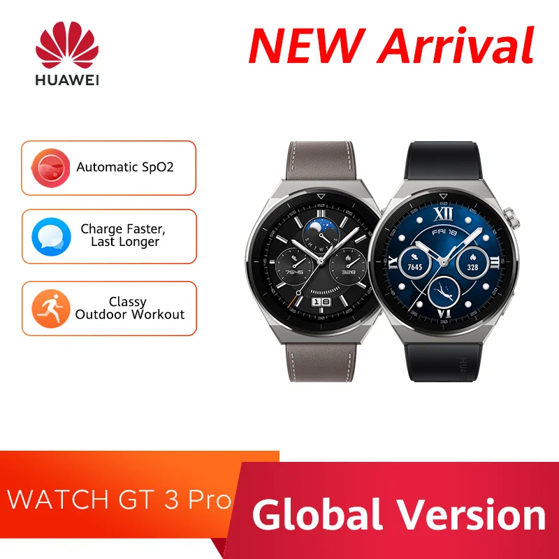 

Умные часы HUAWEI Watch GT 3 PRO, 1,43 дюйма, Bluetooth Вызов, бесшовный Титановый корпус и сапфировый циферблат часов