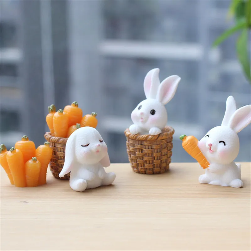 Cute Figurines Miniature Resin Rabbit Doll Ornament Desk Decoration Crafts For Home Decor Lovely Carrot Bunny Model Kids Gift
Cute Figurines Miniature Resin Rabbit Doll Ornament Desk Decoration Crafts For Home Decor Lovely Carrot Bunny Model Kids Gift