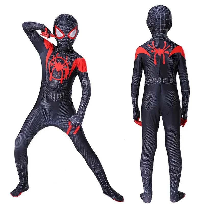 

New Movie Spider Man No Way Home Cosplay Clothing Black Gold Spiderman Web Shooter Battle Suit Stretch Tights For Adult Child